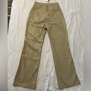 Nanushka “pebble” (biege/tan) colored Vegan Leather kick-flare cropped hem pants